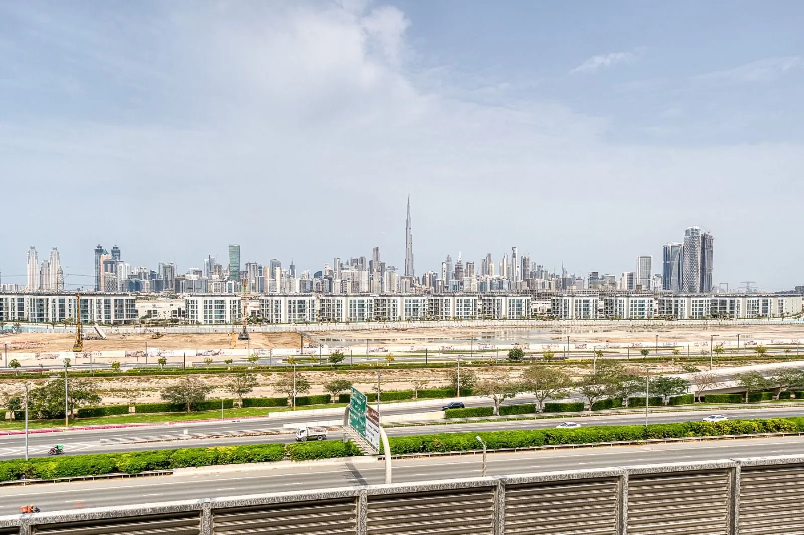 Meydan Racecourse with the Downtown skyline behind